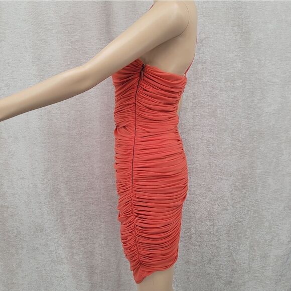 Michael Costello x REVOLVE Honor Mini Dress in Rust Ruched Bodycon - Picture 6 of 13